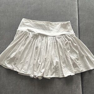 All in Motion White Pleated Mini Skirt